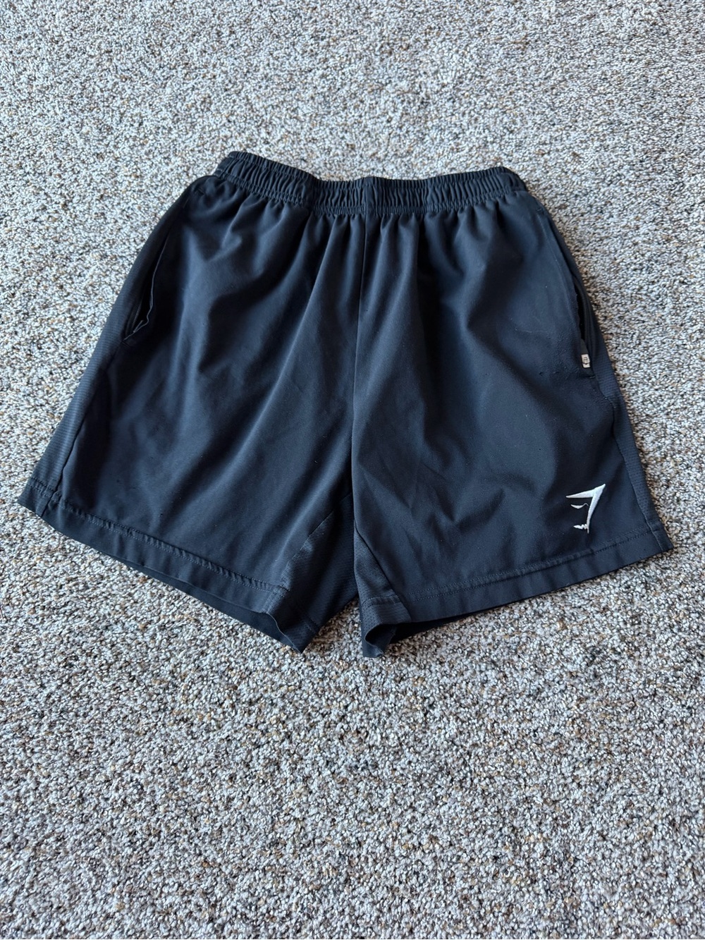 Gymshark Men's Small Black Training Shorts Zip Pockets Athletic Workout